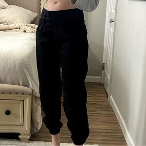 Nili Lotan Black Trouser Joggers Ankle Length Quiet Luxury
